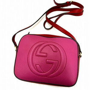 Gucci Shoulder Bag Soho Pink Leather Crossbody Gucci